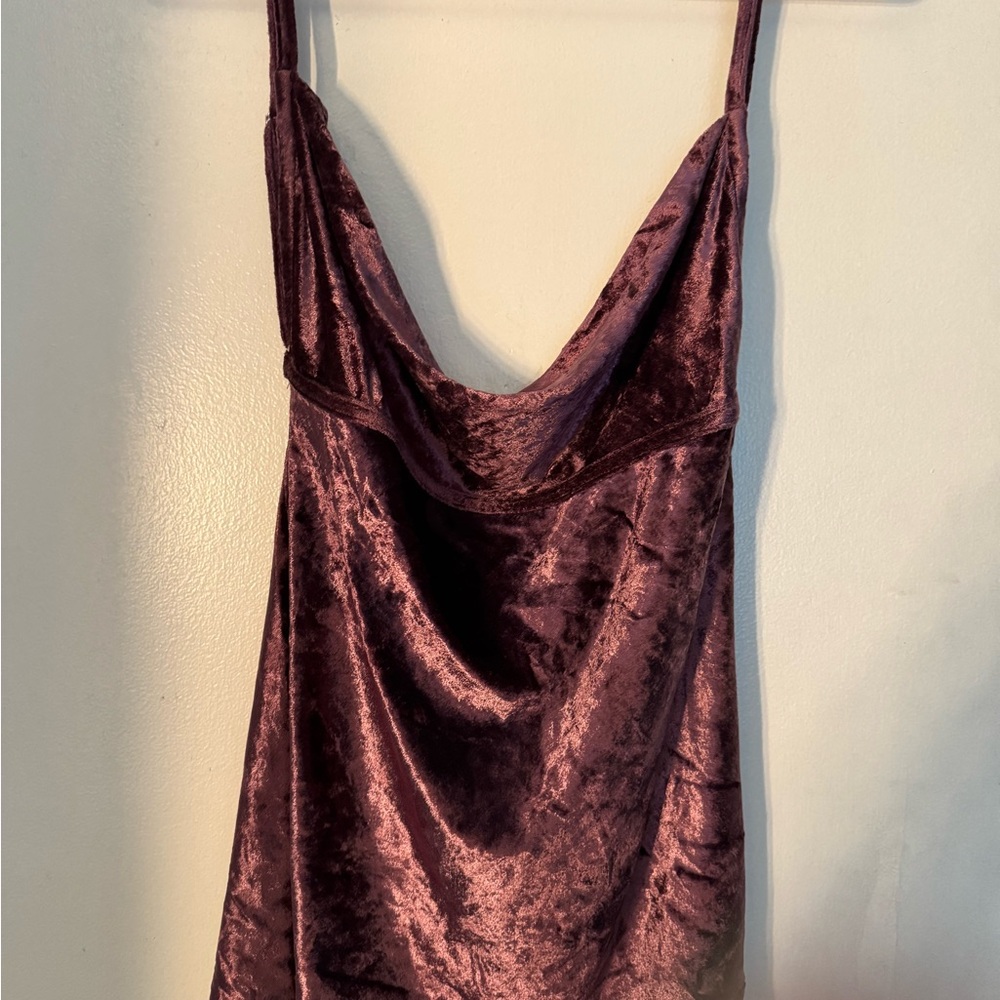 Free People Velvet Tank Top in Rich Purple NWT